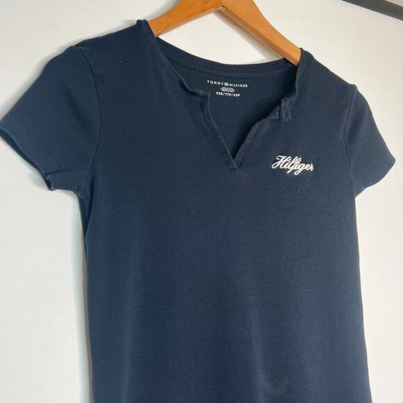 Tommy Hilfiger Navy Cotton Knit Shirt Tee T-shirt Dress - Picture 3 of 9